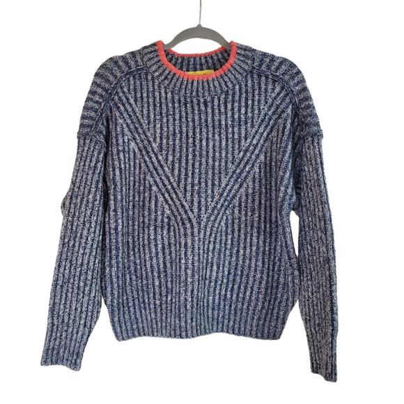 Circus NY Chunky Blue Orange Cableknit Ski Sweater NWT, Women's Medium - Picture 1 of 4